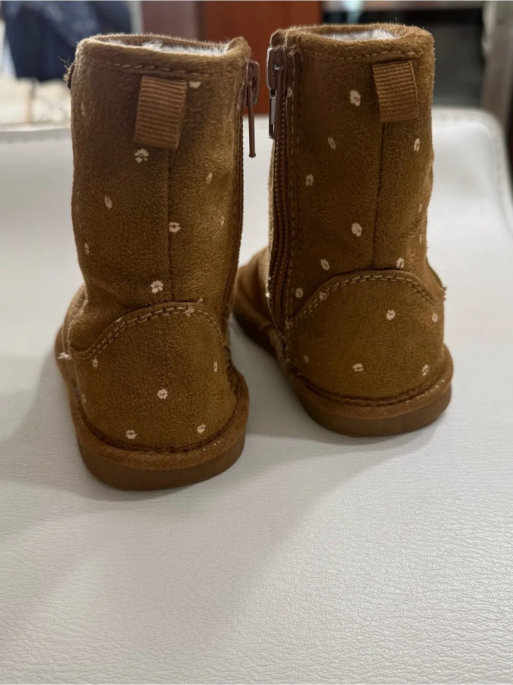 OshKosh Brown faux Suede Winter Booties with Shearling Lining